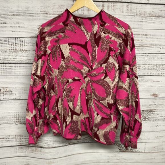 Anthropologie Beatriz Mock Neck Sweater Pink Gold XL - Picture 5 of 8